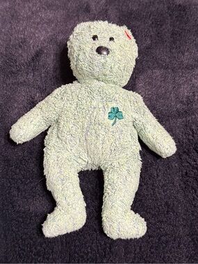 💖4/$25-Ty Beanie Baby Shamrock Bear Green Clover Plush St Patrick’s Day Teddy